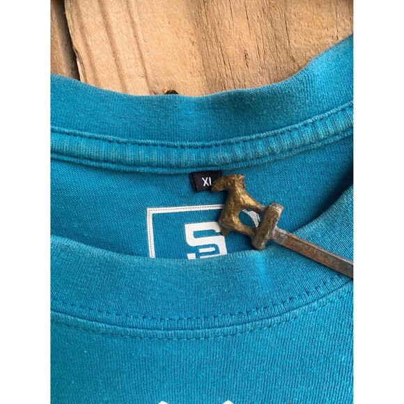 Vintage Y2K Southpole blue and white skull tee XL Live to Ride - Picture 3 of 7